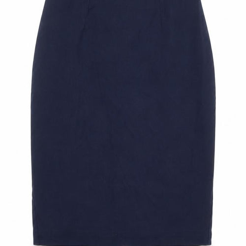 Marks and Spencer Womens Blue Polyester Straight & Pencil Skirt Size 28 in Zip