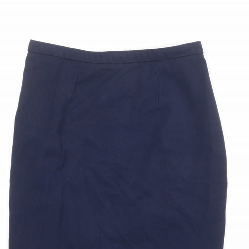 Marks and Spencer Womens Blue Polyester Straight & Pencil Skirt Size 28 in Zip
