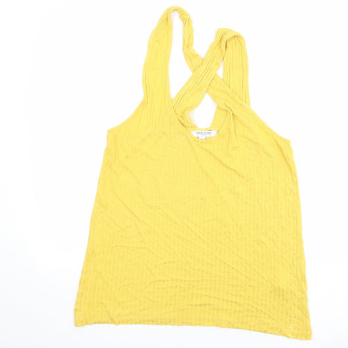 Great Plains Womens Yellow Viscose Basic Tank Size 12 Scoop Neck - Ribbed