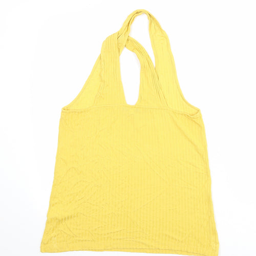 Great Plains Womens Yellow Viscose Basic Tank Size 12 Scoop Neck - Ribbed