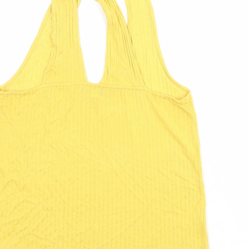 Great Plains Womens Yellow Viscose Basic Tank Size 12 Scoop Neck - Ribbed
