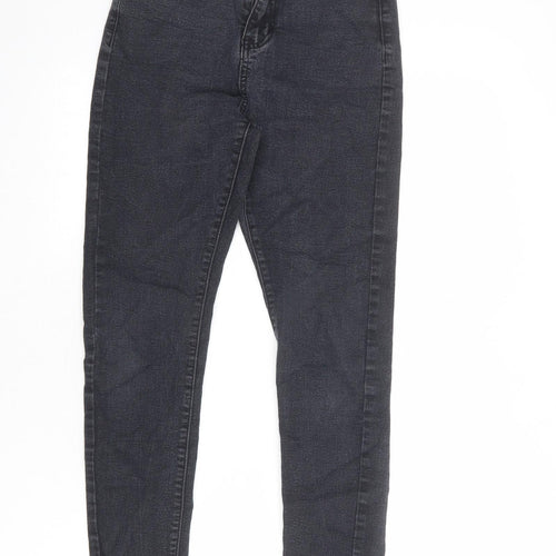 Boohoo Womens Grey Cotton Skinny Jeans Size 6 L28 in Regular Zip
