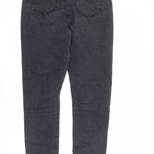 Boohoo Womens Grey Cotton Skinny Jeans Size 6 L28 in Regular Zip