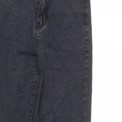 Boohoo Womens Grey Cotton Skinny Jeans Size 6 L28 in Regular Zip