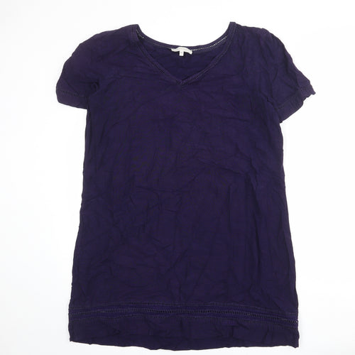 NEXT Womens Blue Viscose Shift Size XL V-Neck Pullover