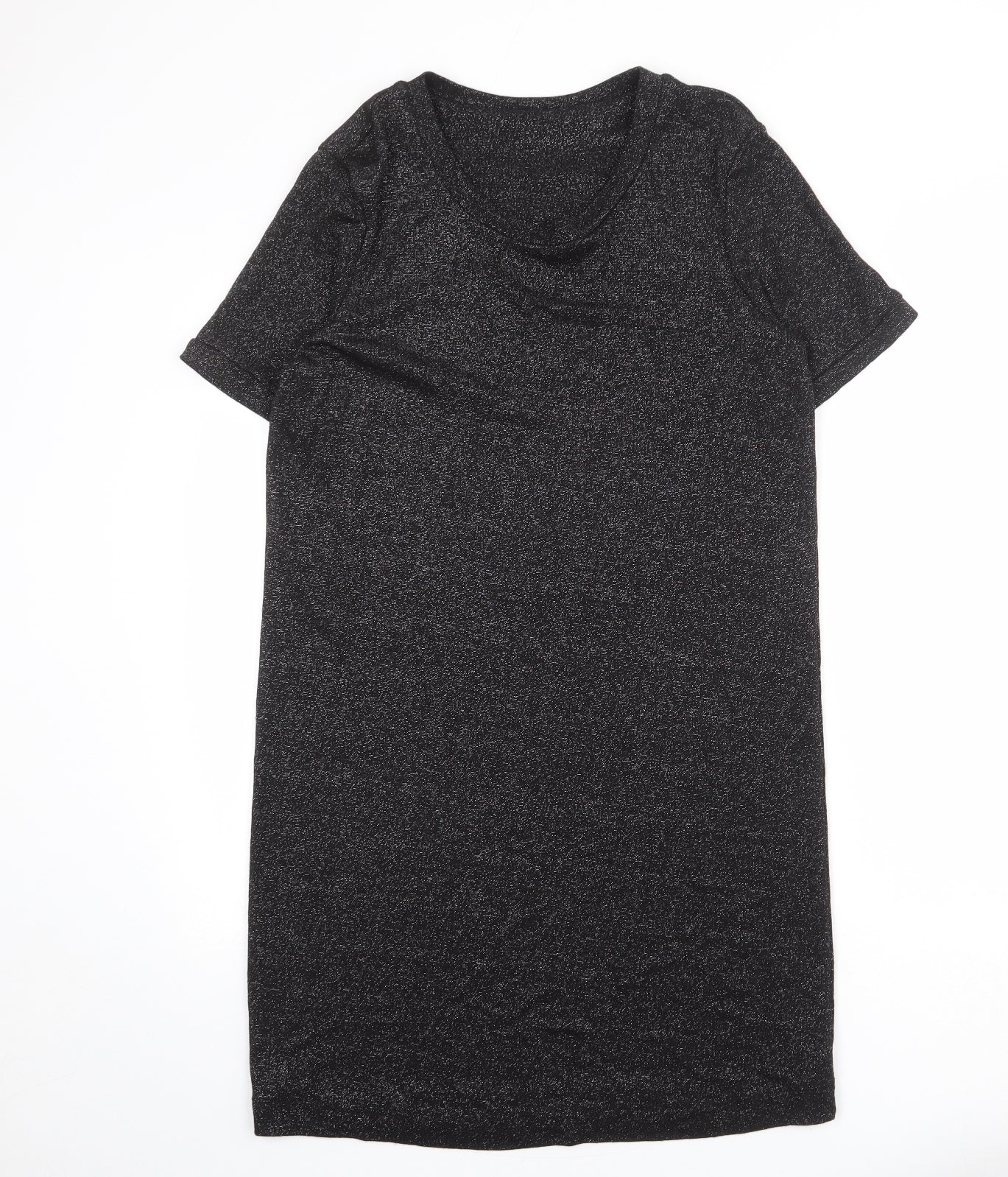NEXT Womens Black Viscose Shift Size 14 Round Neck Pullover