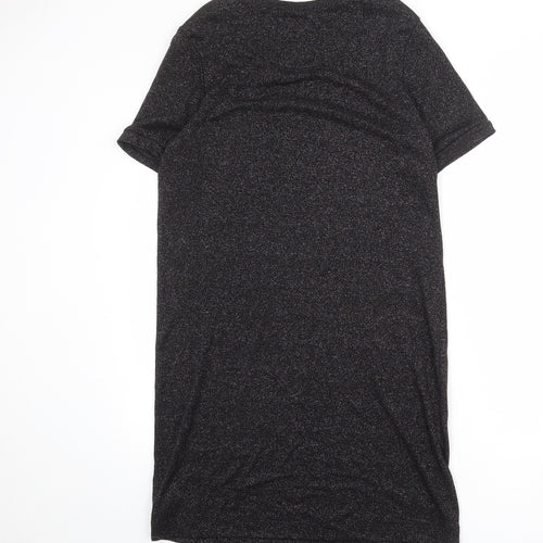 NEXT Womens Black Viscose Shift Size 14 Round Neck Pullover