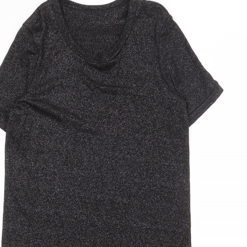 NEXT Womens Black Viscose Shift Size 14 Round Neck Pullover