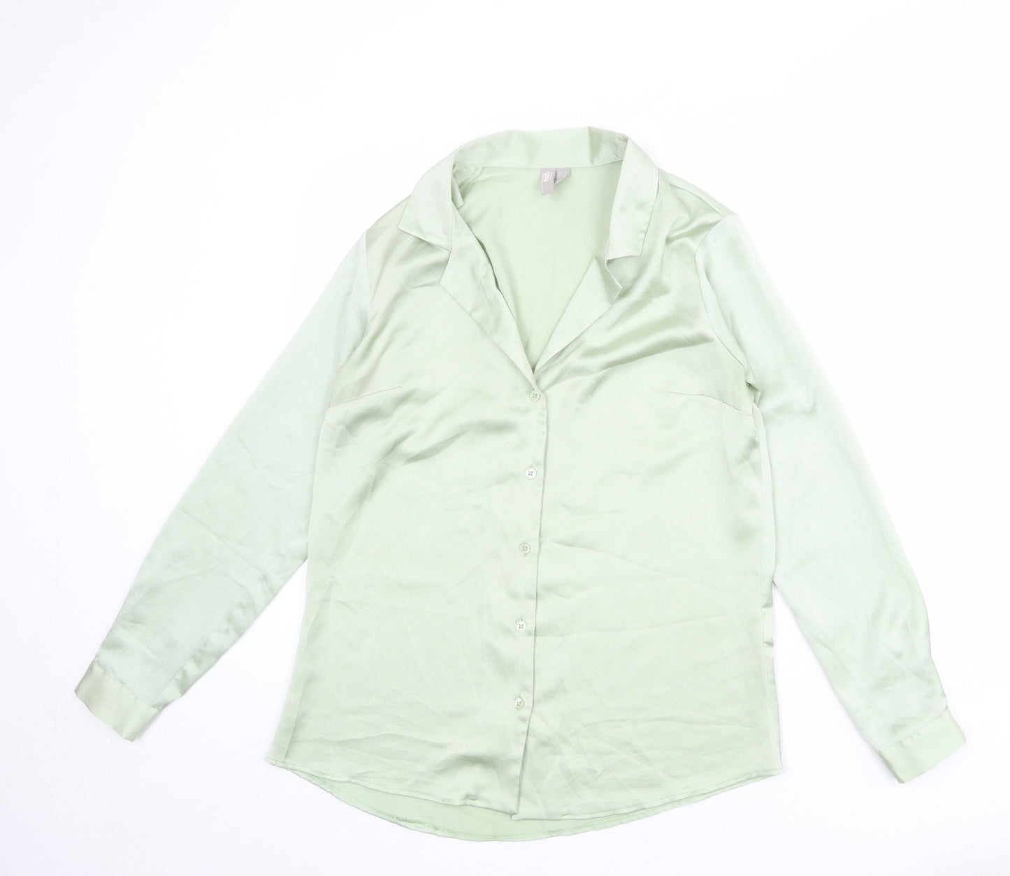 ASOS Womens Green Polyester Basic Button-Up Size 6 Collared