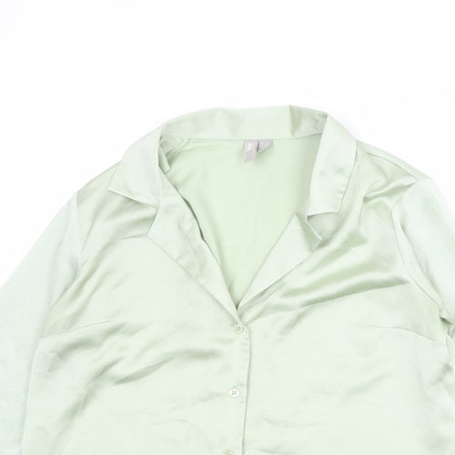 ASOS Womens Green Polyester Basic Button-Up Size 6 Collared
