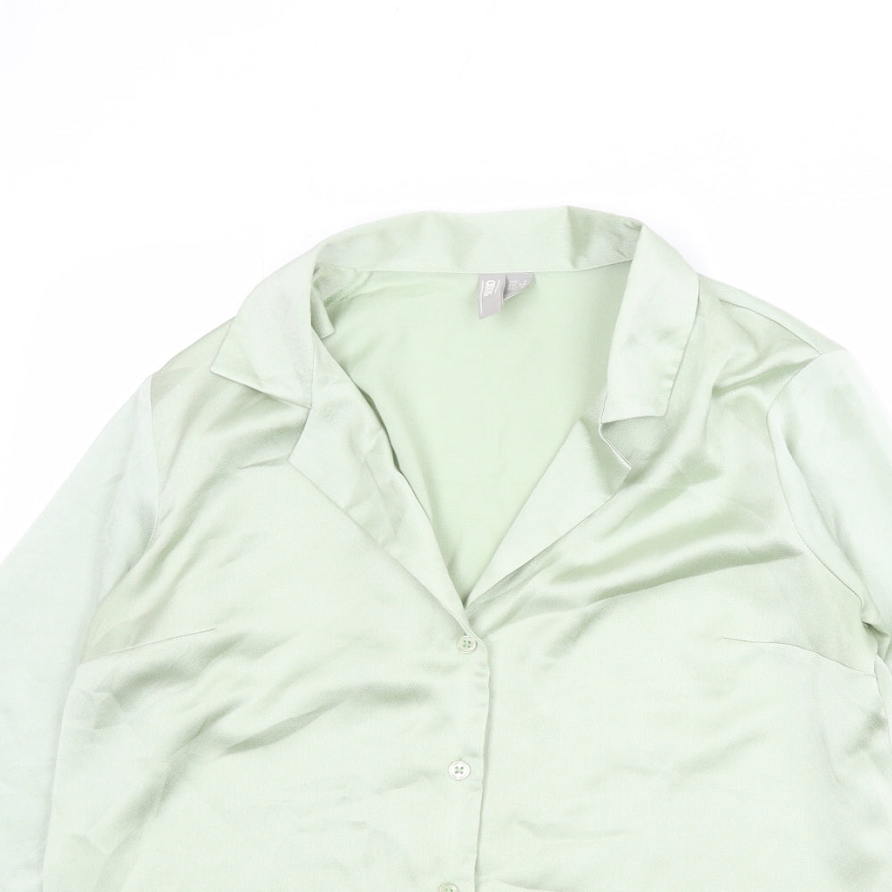 ASOS Womens Green Polyester Basic Button-Up Size 6 Collared