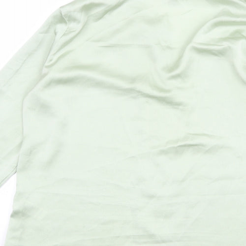 ASOS Womens Green Polyester Basic Button-Up Size 6 Collared