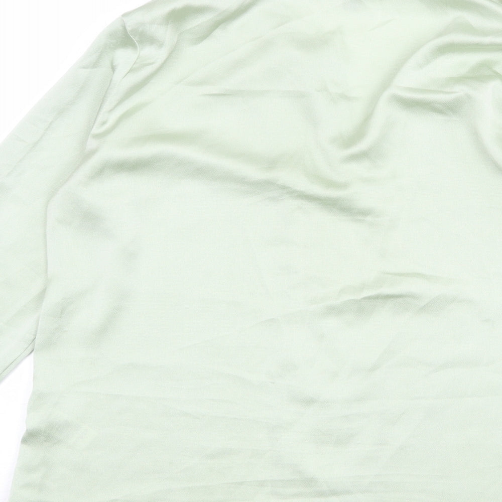 ASOS Womens Green Polyester Basic Button-Up Size 6 Collared