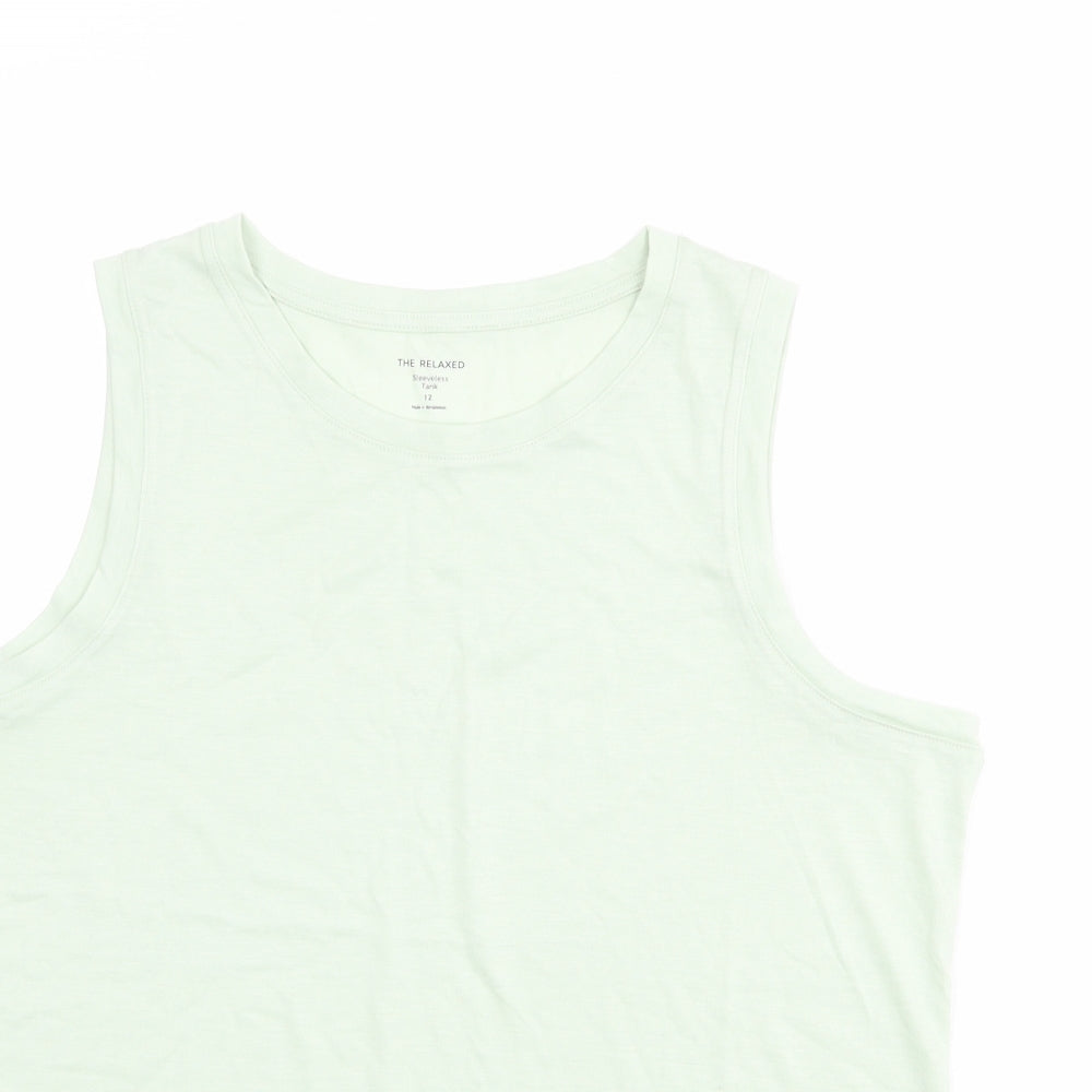 Marks and Spencer Womens Green Polyester Basic Tank Size 12 Round Neck