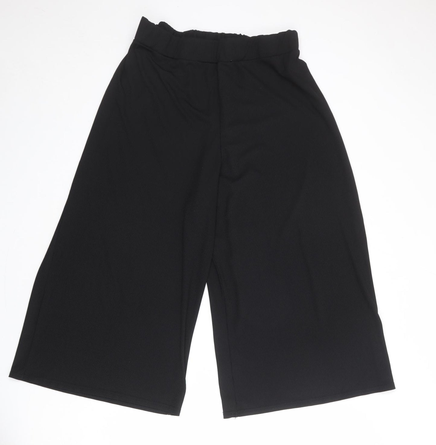 Yours Womens Black Polyester Cropped Trousers Size 38 in L21 in Regular