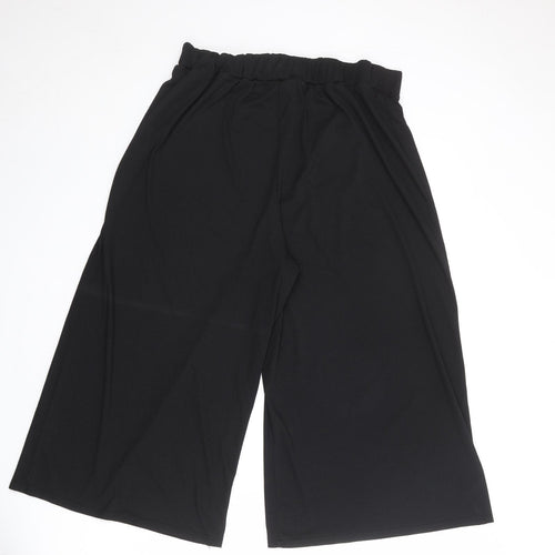 Yours Womens Black Polyester Cropped Trousers Size 38 in L21 in Regular