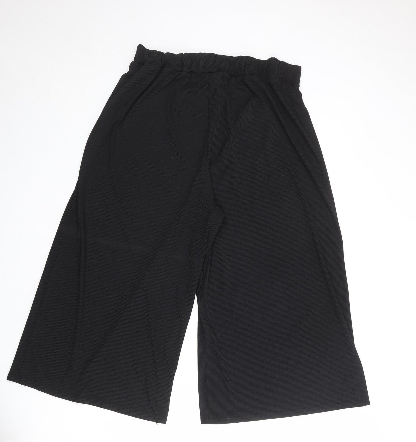 Yours Womens Black Polyester Cropped Trousers Size 38 in L21 in Regular