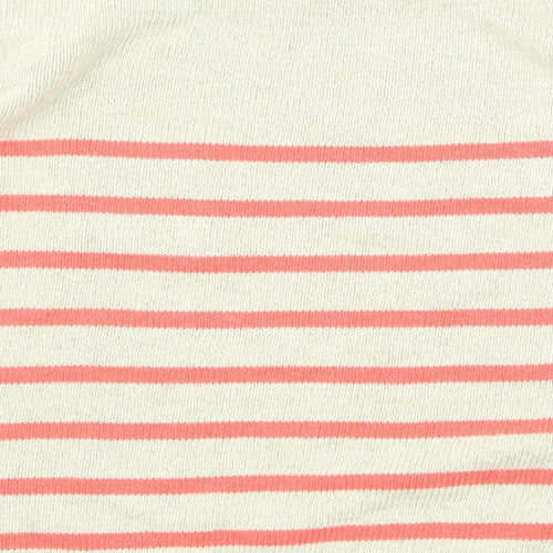 River Island Womens Beige Round Neck Striped Acrylic Pullover Jumper Size 10
