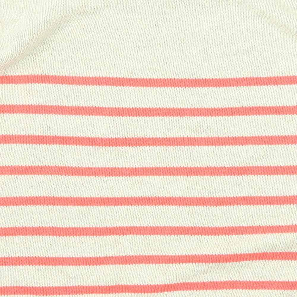 River Island Womens Beige Round Neck Striped Acrylic Pullover Jumper Size 10