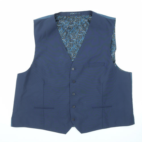 Williams & Brown Mens Blue Polyester Jacket Suit Waistcoat Size 56 Regular