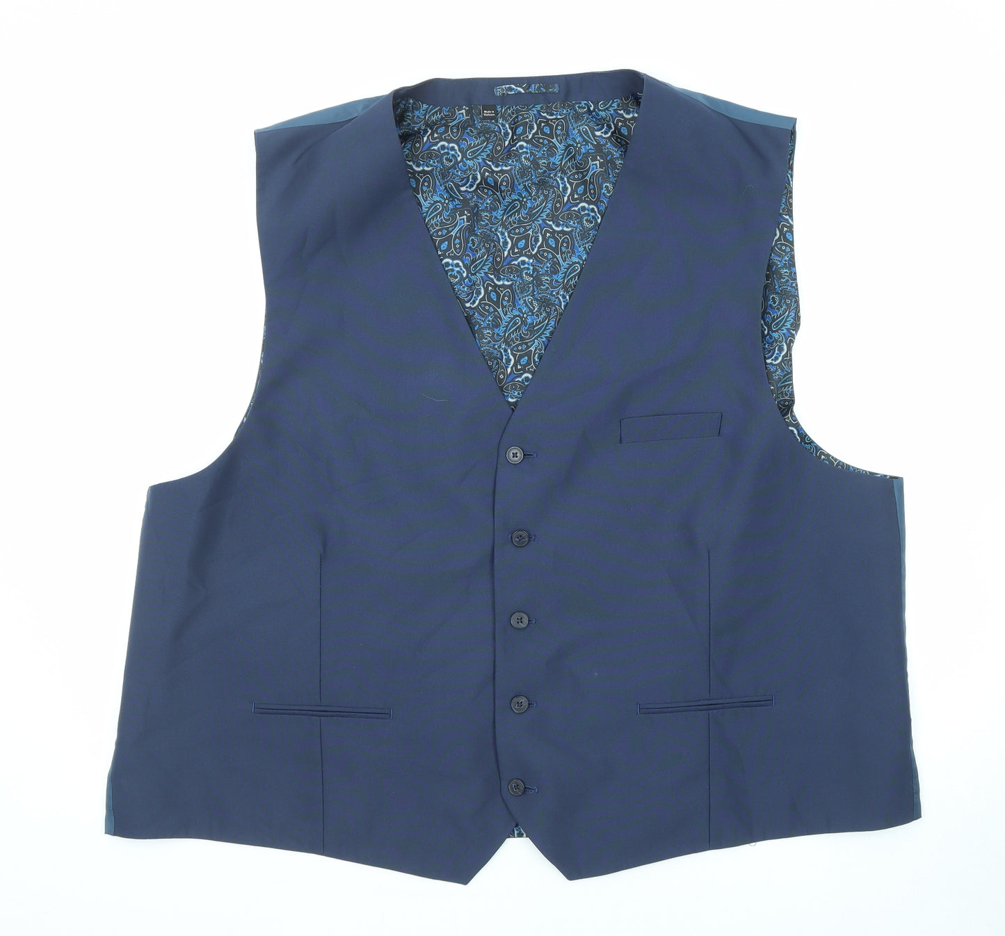 Williams & Brown Mens Blue Polyester Jacket Suit Waistcoat Size 56 Regular