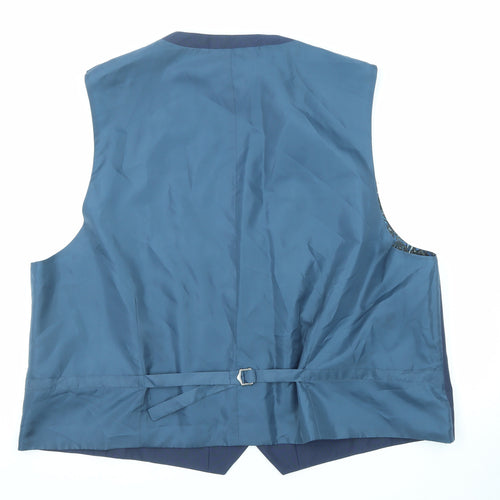 Williams & Brown Mens Blue Polyester Jacket Suit Waistcoat Size 56 Regular