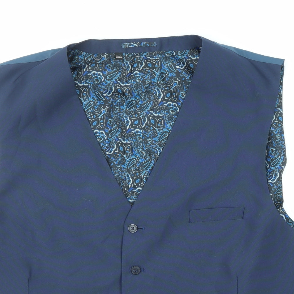 Williams & Brown Mens Blue Polyester Jacket Suit Waistcoat Size 56 Regular