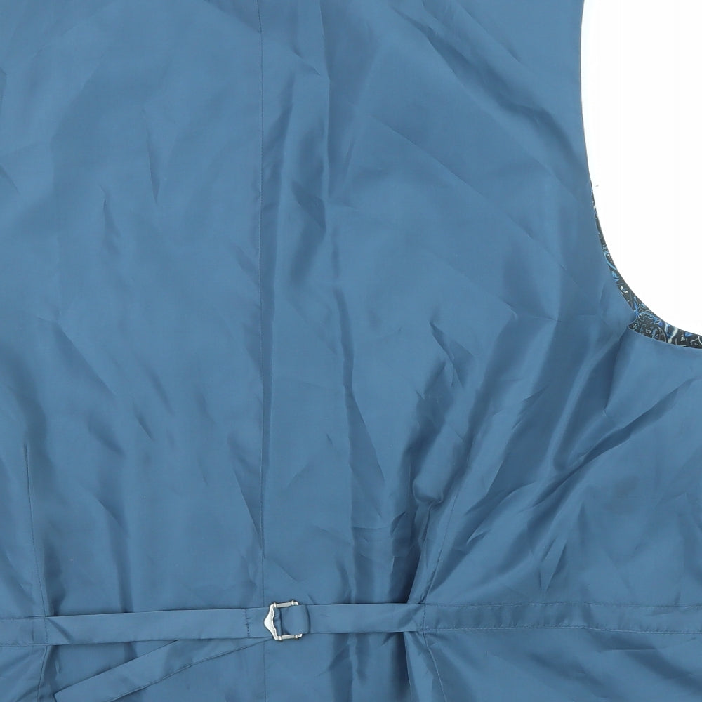 Williams & Brown Mens Blue Polyester Jacket Suit Waistcoat Size 56 Regular