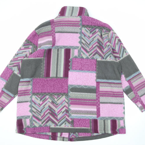Vilona Womens Multicoloured Geometric Jacket Size 26 Zip