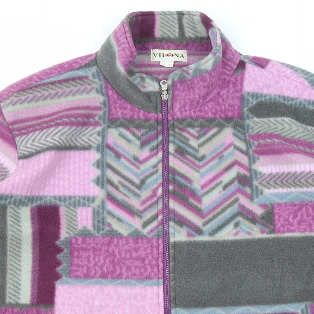 Vilona Womens Multicoloured Geometric Jacket Size 26 Zip