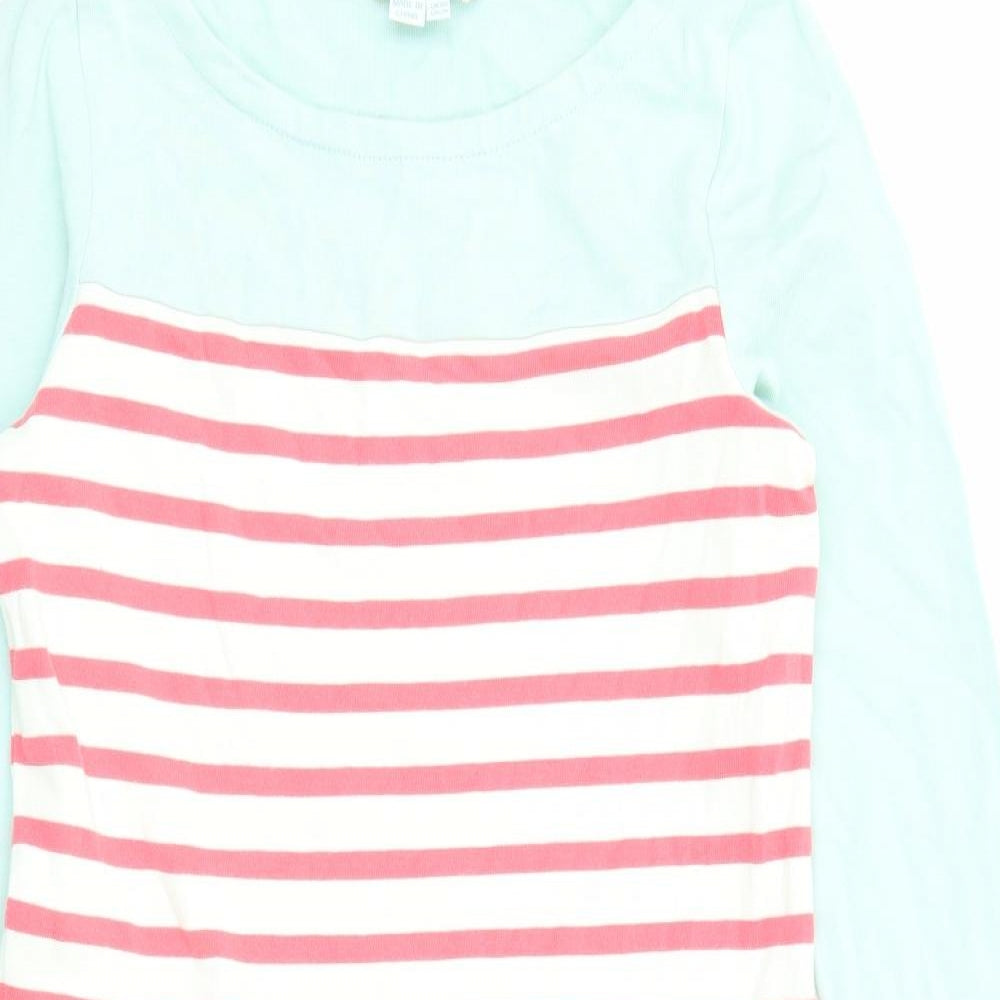 Boden Womens Pink Striped Cotton Shift Size 6 Round Neck Pullover
