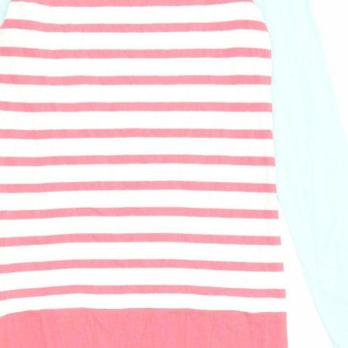 Boden Womens Pink Striped Cotton Shift Size 6 Round Neck Pullover