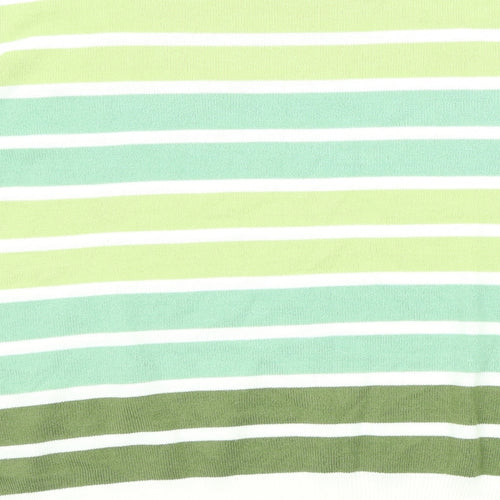 Marks and Spencer Womens Multicoloured Round Neck Striped Acrylic Pullover Jumper Size 16