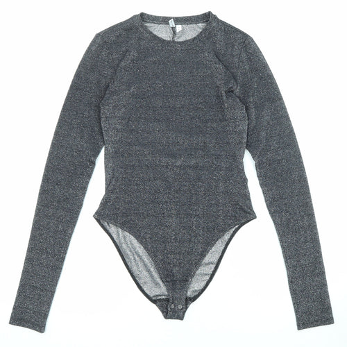 & Other Stories Womens Black Viscose Bodysuit One-Piece Size 10 Snap