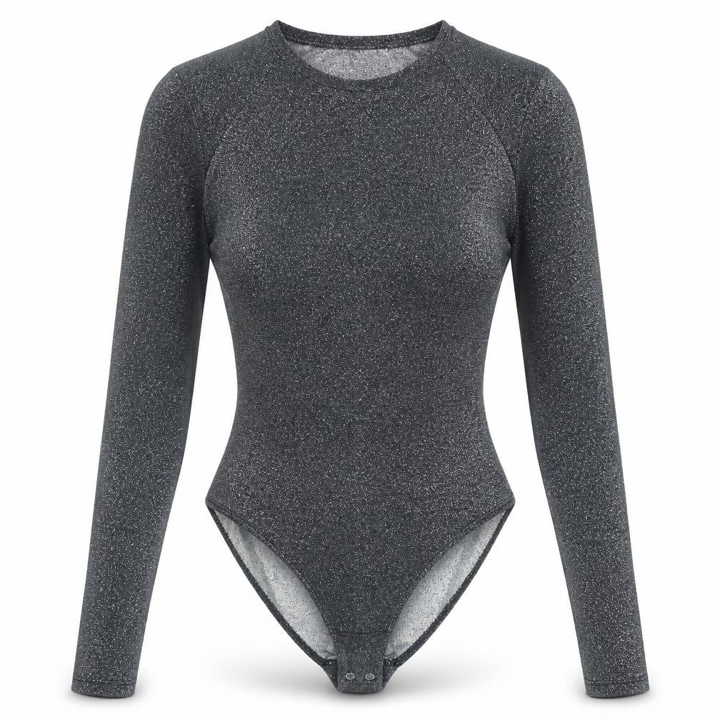 & Other Stories Womens Black Viscose Bodysuit One-Piece Size 10 Snap