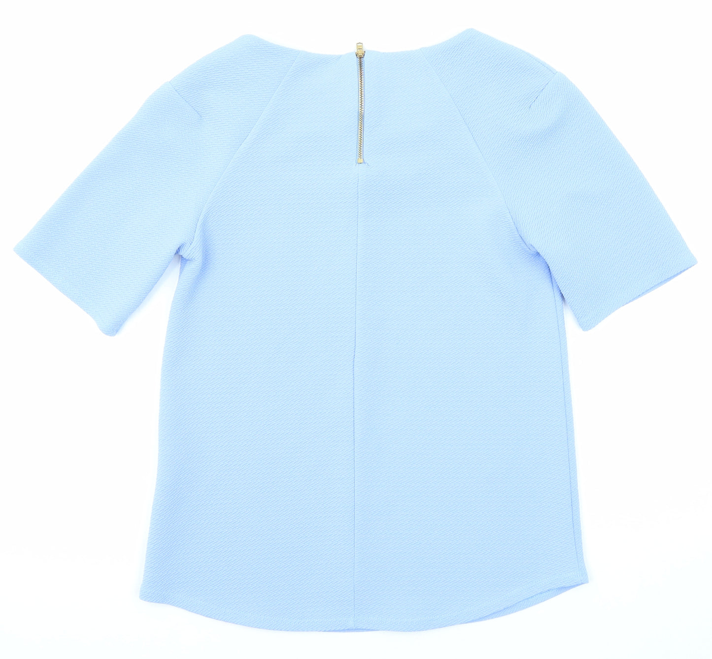 Warehouse Womens Blue Polyester Basic Blouse Size 6 Boat Neck