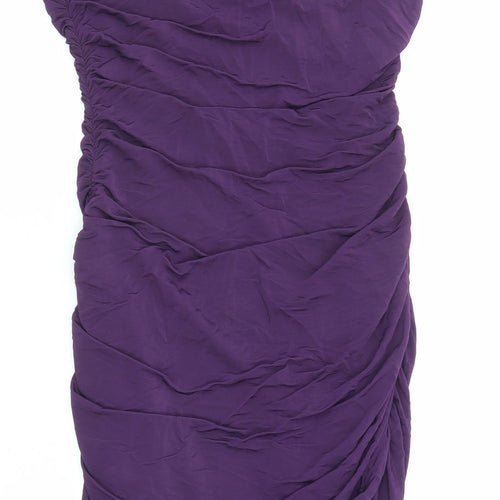 Divided by H&M Womens Purple Polyester Bodycon Size S One Shoulder Pullover