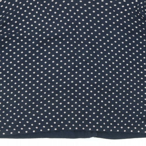 NEXT Womens Blue Round Neck Polka Dot Cotton Cardigan Jumper Size 16