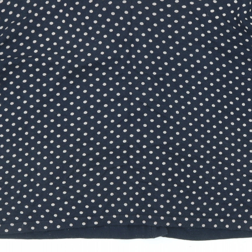 NEXT Womens Blue Round Neck Polka Dot Cotton Cardigan Jumper Size 16