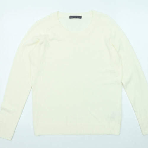 Marks and Spencer Womens Ivory Round Neck Acrylic Pullover Jumper Size 12