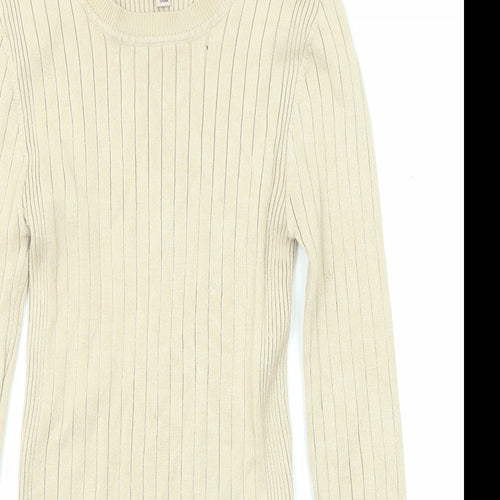 Love Tree Womens Beige Round Neck Viscose Pullover Jumper Size S