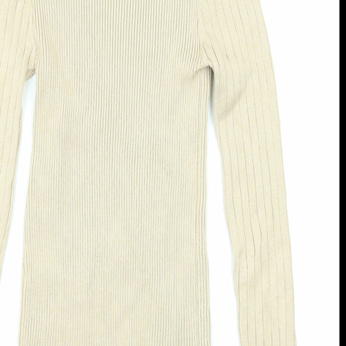 Love Tree Womens Beige Round Neck Viscose Pullover Jumper Size S