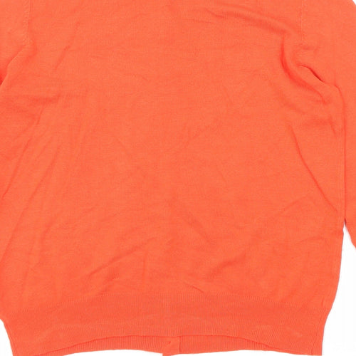 Marks and Spencer Womens Orange Round Neck Viscose Cardigan Jumper Size 12