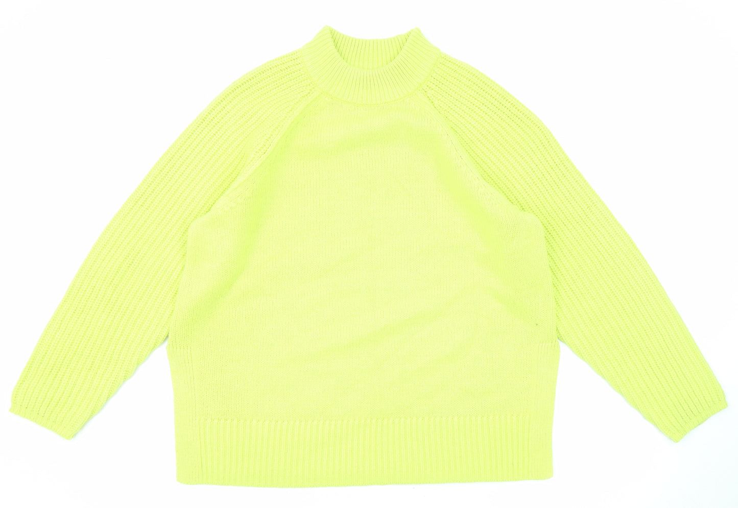 Marks and Spencer Womens Yellow High Neck Acrylic Pullover Jumper Size M