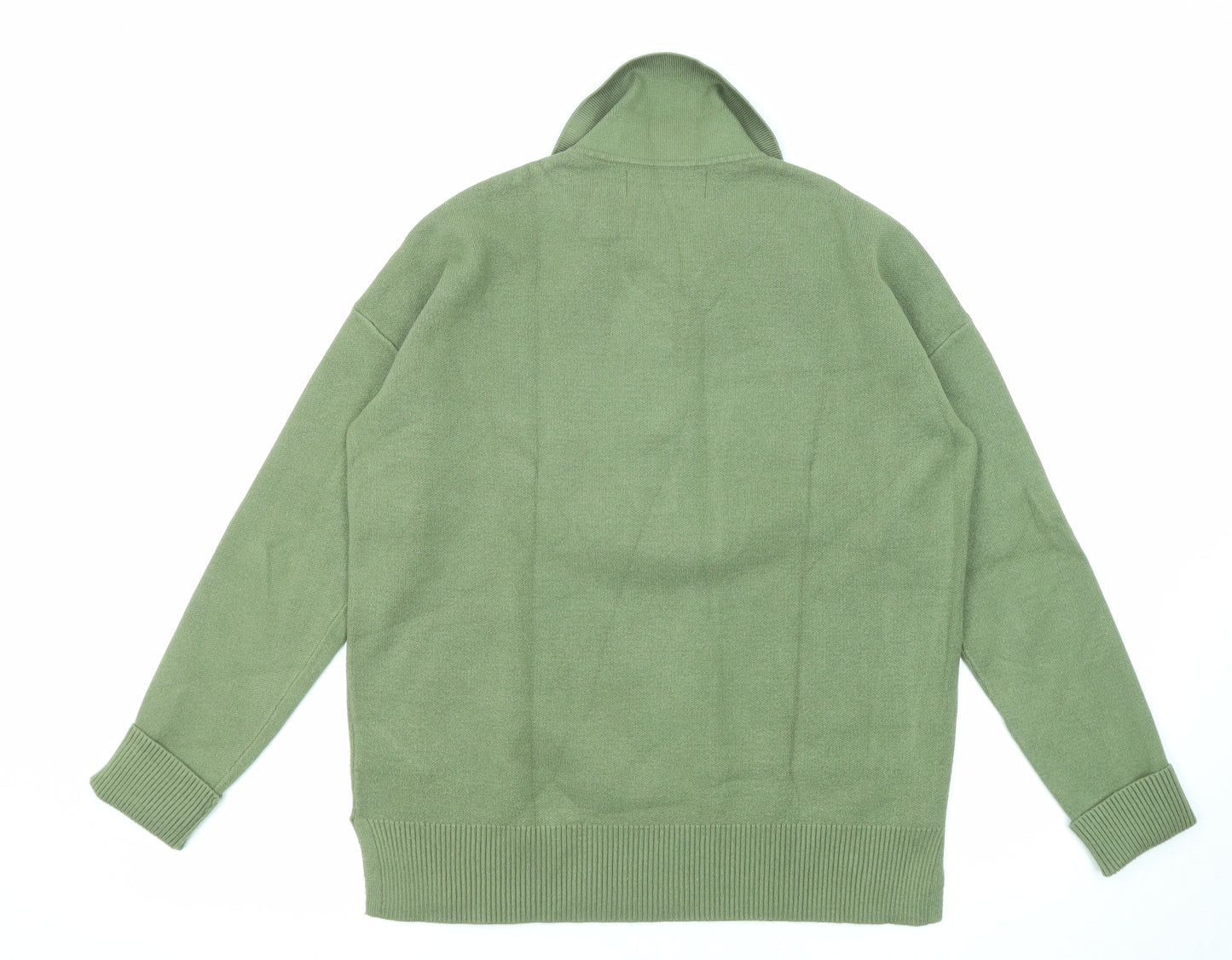 Paul Costelloe Womens Green Collared Viscose Pullover Jumper Size 12