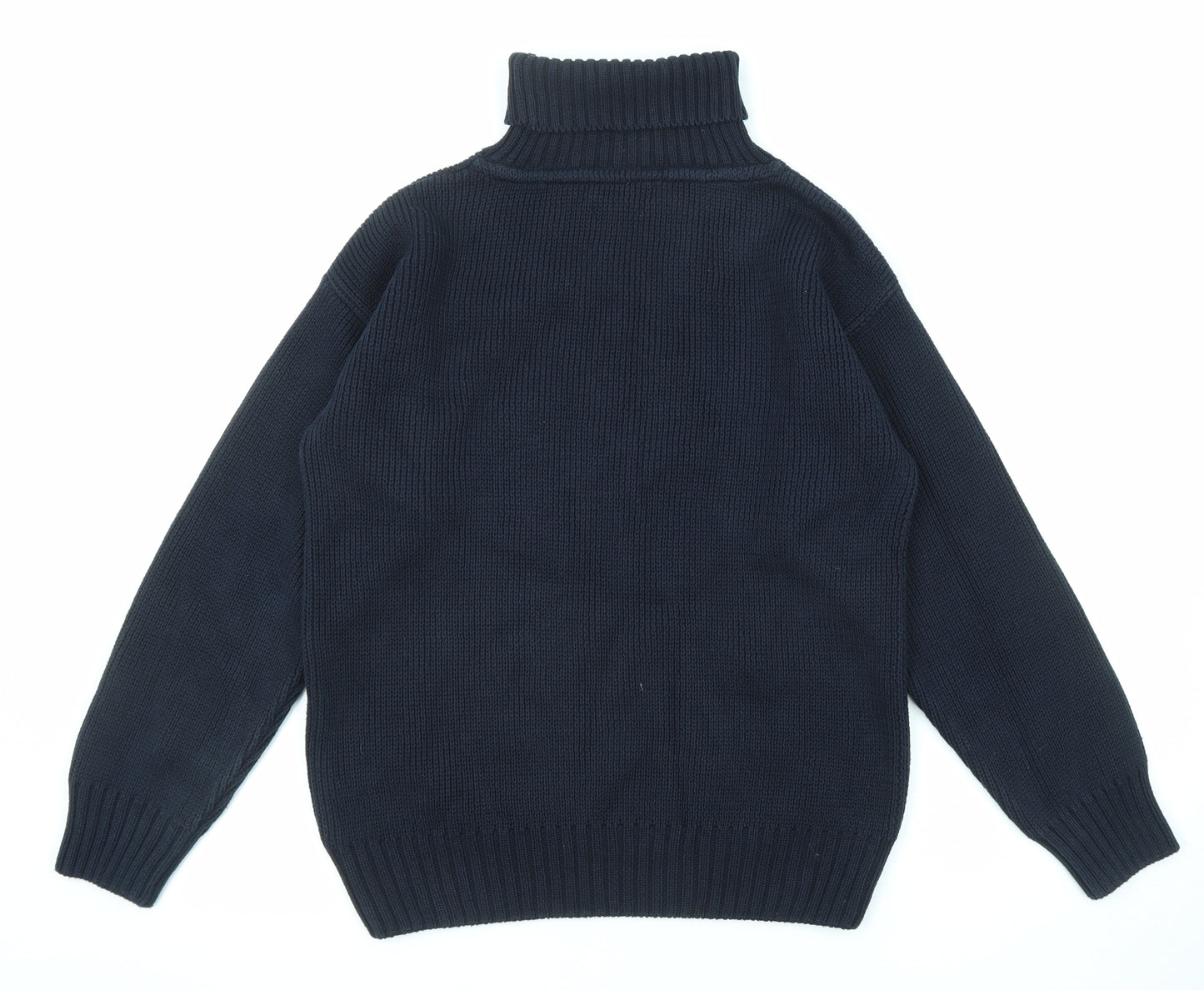 Paul James Womens Blue Roll Neck Cotton Pullover Jumper Size M