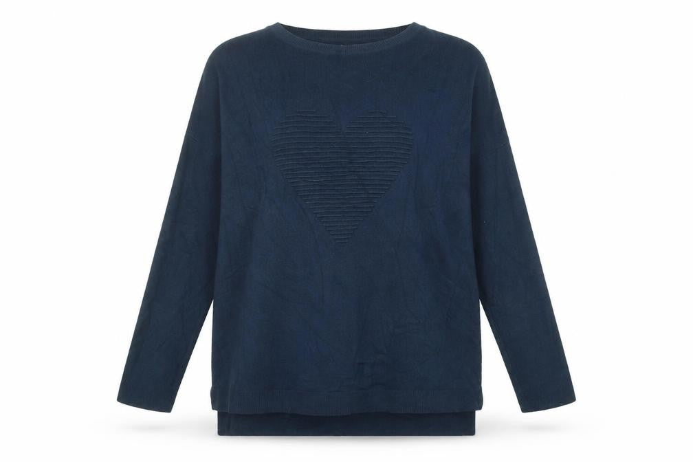 Front view of Amara Reya women’s blue round neck viscose jumper, size XL