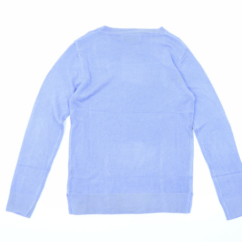 Marks and Spencer Womens Purple Round Neck Acrylic Pullover Jumper Size 6