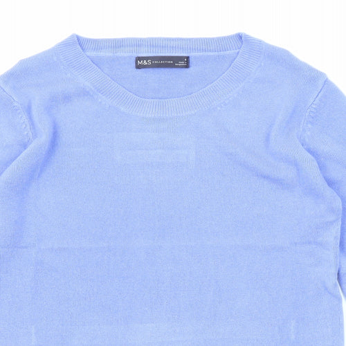 Marks and Spencer Womens Purple Round Neck Acrylic Pullover Jumper Size 6