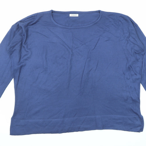 Damart Womens Blue Round Neck Acrylic Pullover Jumper Size 14 - Size 14-16